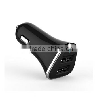 24W Hot sale Mini Dual Usb ports Car Charger with type c