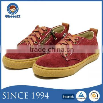 Kids Shoes Manufacture Fashionable Boys Outdoor Red Suede Zipper Low Cut Casual Shoes