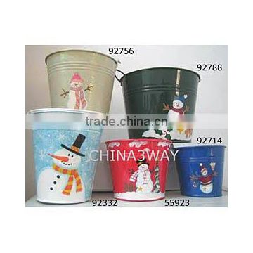 Colorful Metal Containers painted tin buckets decorative pots