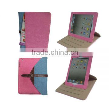 for new ipad case ultra thin leather case for ipad 2&3&4 with 360 degrees rotatable and stand function