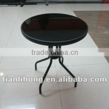 Cheap round black glass dining table