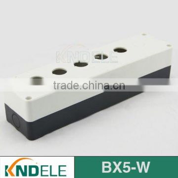 push button plastic station electrical control box five hole white and black BX4-W