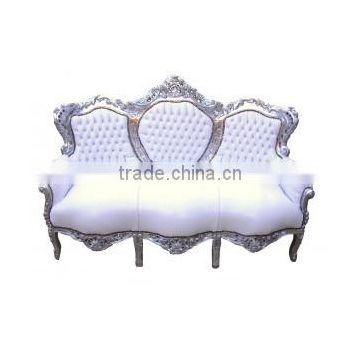 Baroque sofa white/silver