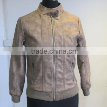 Pu leather jacket design ladies pu leather material