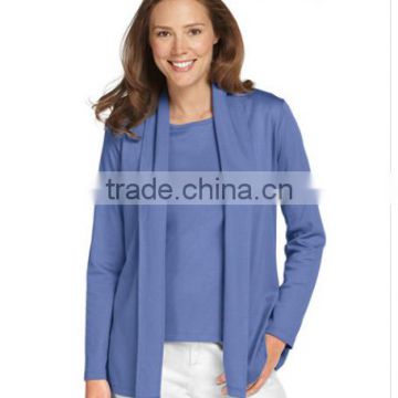 Popular Pima Cotton Fabric In An Everyday Cardigan Style, Woman Sweater