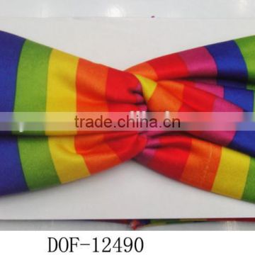 Fashion new popular jersey designer cotton rainbow hairband