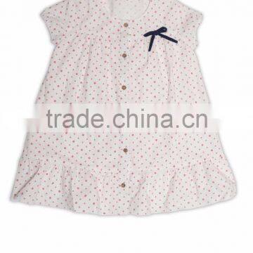 Organic Cotton Printed Girl's Puff Sleeve Summer Dress