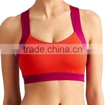 Wholesale Athletic Wear New Style Sexy Nylon Spandex X Back Two Colors Fitness Bra