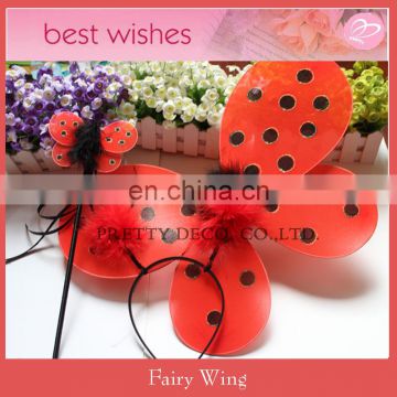 Ladybug fairy wing,headpiece and wand kids animal costumes set