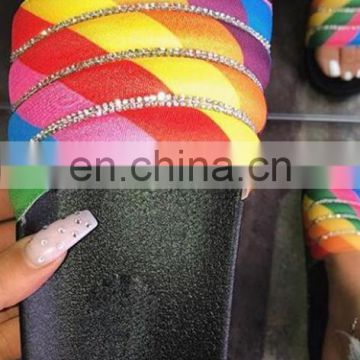 Cross-border Amazon 2021 women's shoes European and American sandals slippers sequins shoes beach slipper shoes