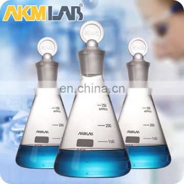 AKMLAB Laboratory Pyrex Glass Erlenmeyer Flask with glass stopper