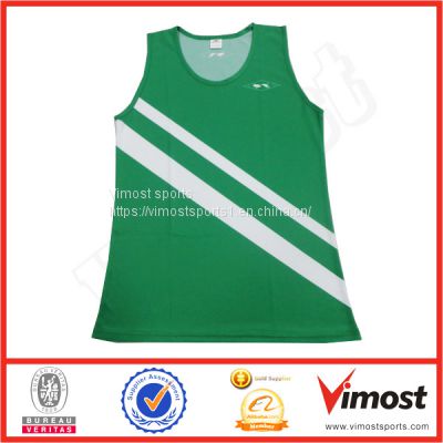 Fashionable Customized Sublimation Singlet of Green and White Colors