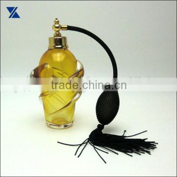 atomizer sprayer black bulb and tassel yellow perfume bottle
