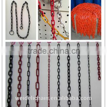 painted round plastic welded steel link chain