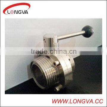 China stainless steel manual screw butterfly valve