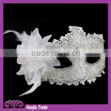 Fantastic Design Pure White Color Half Face Mask For Wedding Party