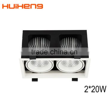3 years warranty square 2*20w cree cob led grille downlight
