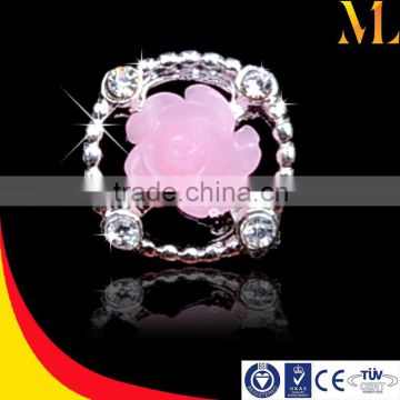 The bride's favorite charm shine pink 3D resin flowers Nail art stickers