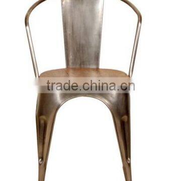 AKKU JODHPUR INDUSTRIAL FURNITURE METAL WITH WOOD SEAT CHAIR