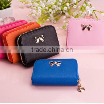 2016 High quality wallet zipper PU leather wallet cute coin purse for lady