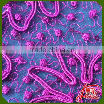 HOT SALE COLOR CUSTOMIZED SEQUINED BEADS CHEMICAL EMBROIDERY FABRIC