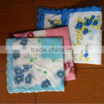 flowers printed cotton hankerchief
