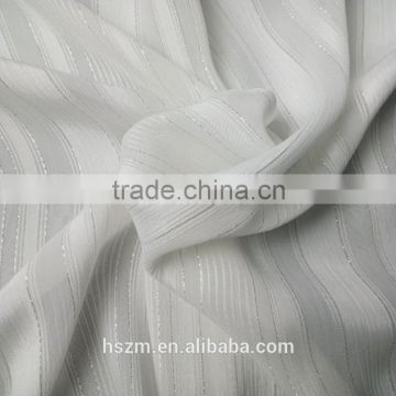 Polyester Metal Silver Cation Stain Strip Crepon Fabric for T-shirt