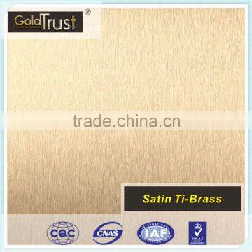 supply satin ti-brass finish stainless steel sheets for elevator building decoration and wall panels