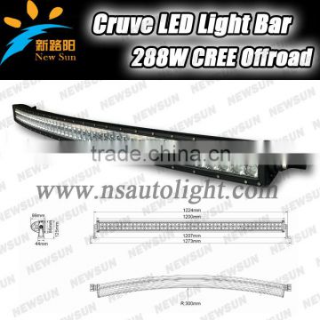 Manufacture of C REE led light bar 50 inch 288w curved led light bar
