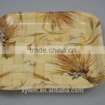 woven bamboo home basics serving tray with different decorative