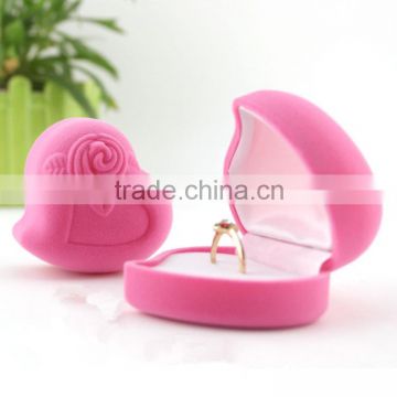 Rose Design Cheap High Quality Velvet Ring Case