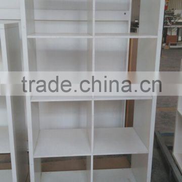 White melamine 12/25 mm particle board 8 Cube Display Cabinet