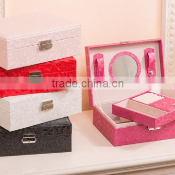 Factory wholesale custom luxurious leather jewelry box, multi-function makeup box