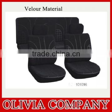Black car seat cover in seat cushions