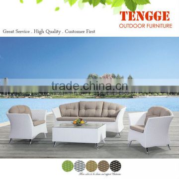 Luxury patio rattan furniture with waterproof cushion and pillow