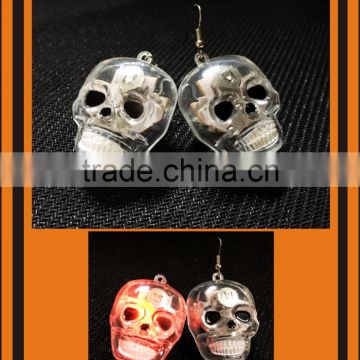 HALLOWEEN skull led flashing earrings