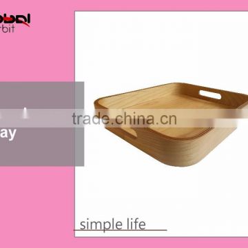Modern Bed Serving Tray Rack Wooden Food Display Trays With Handle