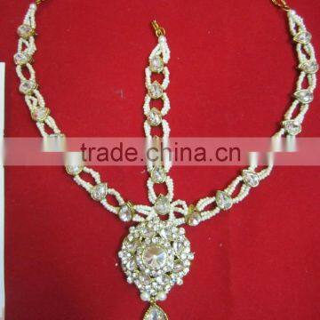 MATHAPATTI DAMINI MAANG TIKA CRYSTAL BEADS hair accessory