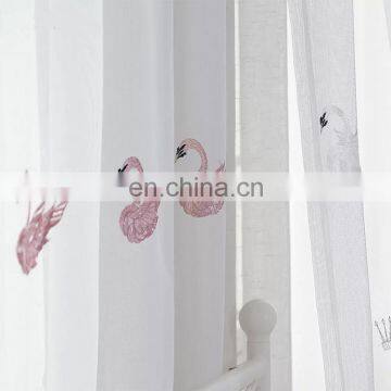 Ready Made Voile Curtain Fabric Wholesale Embroidery Sheer Voile Curtain