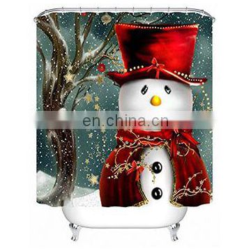 Hot Sale Christmas Design Printed Shower Curtain with Cheap Price