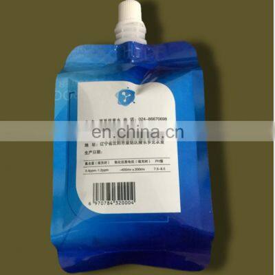 Custom printed leakproof alcoholic liquid bags stand up liquid spout pouch for free hand sanitizer packaging