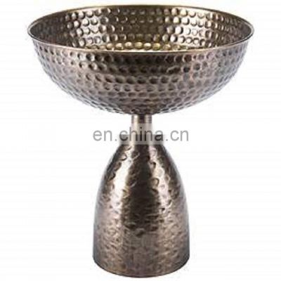 copper antique hammered bowl with stand