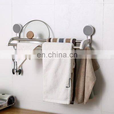 Double layer over door kitchen suction towel rail paper roll organizer towel wall mounted free standing self adhesive towel rail