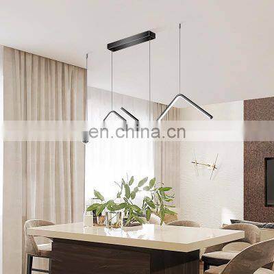 Gold Chrome Stainless Steel Atmosphere Lighting LED Chandelier Lamp Strip Pendant Light