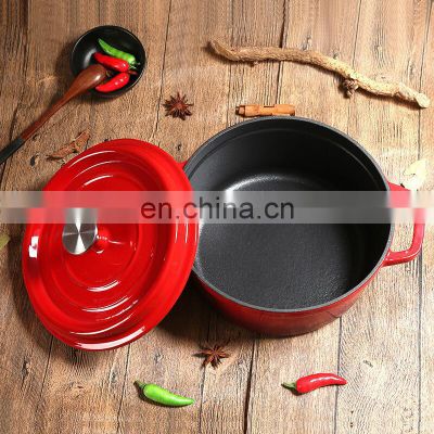 New Cast Iron Enamel Pumpkin Flower Shaped Cooking Bowl Stew Soup Dish Pot