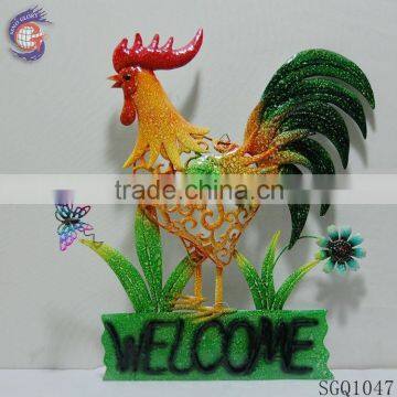 welcome sign door decoration rooster wall hanging