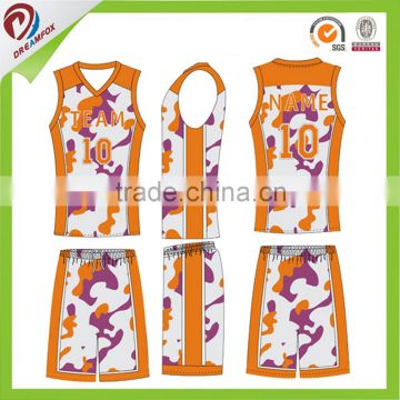 2015 new design sleeveless basketball uniform wholesale custom reversible basketball jersey