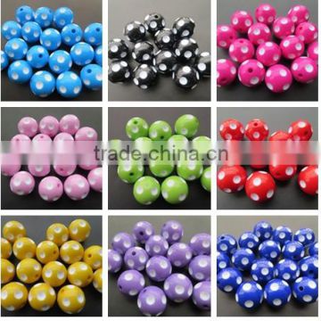 2014 Halloween Fashion 12mm to 24mm chunky resin polka dot beads for Girls Chunky Necklace Making
