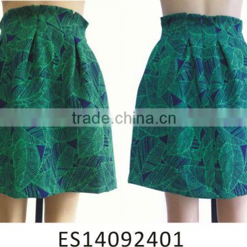 Ladies ruffle printed new design short pencil skirt