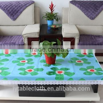 Sliver coated and printed transparent pvc tablecloth